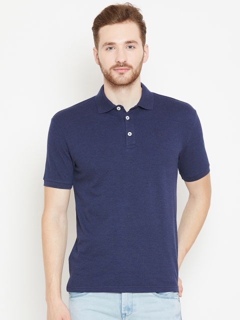 

HARBORNBAY Men Navy Blue Solid Polo Collar T-shirt