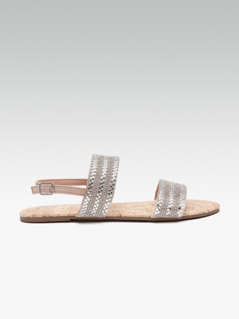 

DOROTHY PERKINS Women Beige Embellished Open Toe Flats