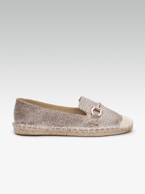 

DOROTHY PERKINS Women Rose Gold-Toned Woven Design Espadrilles