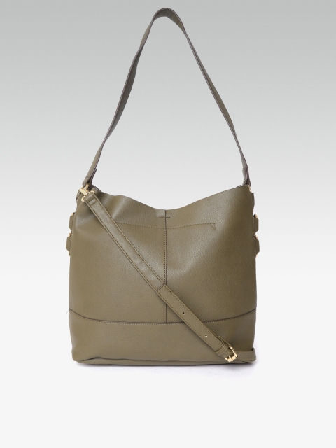 

DOROTHY PERKINS Olive Green Solid Hobo Bag