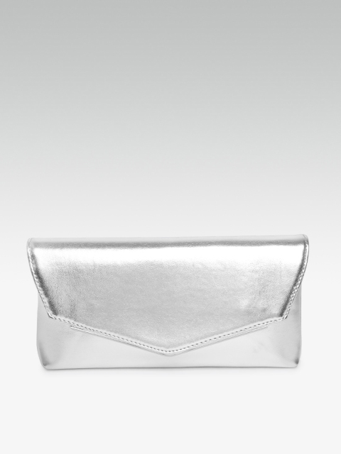 

DOROTHY PERKINS Silver-Toned Solid Clutch