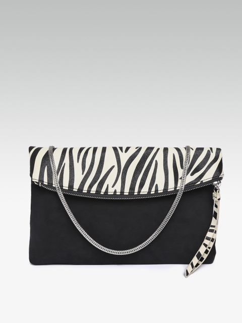 

DOROTHY PERKINS Black & Off-White Printed Clutch