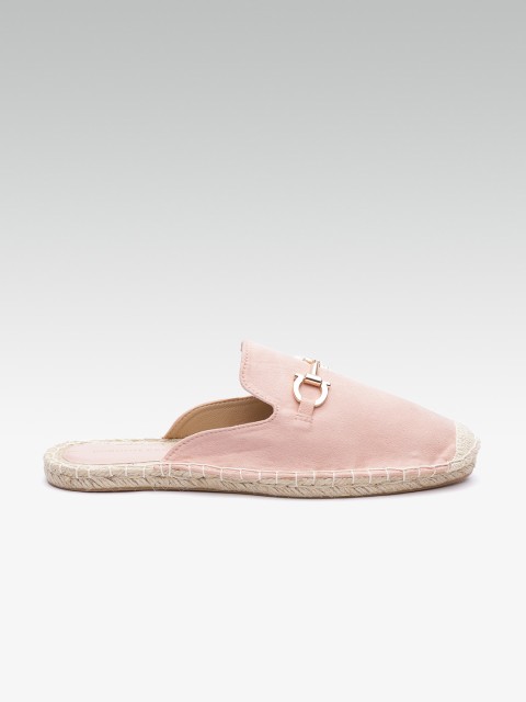 

DOROTHY PERKINS Women Pink Solid Espradille Mules
