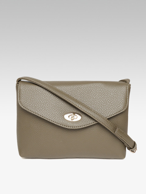 

DOROTHY PERKINS Olive Green Solid Sling Bag