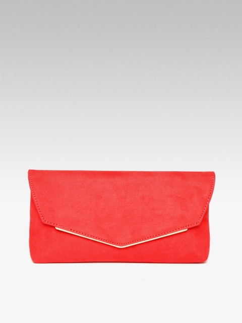 

DOROTHY PERKINS Coral Red Solid Envelope Clutch