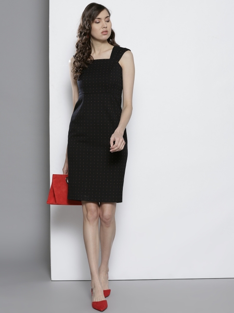 

DOROTHY PERKINS Women Navy Blue Self Design Sheath Dress