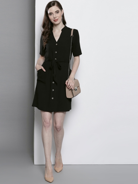 

DOROTHY PERKINS Women Black Solid Shirt Dress