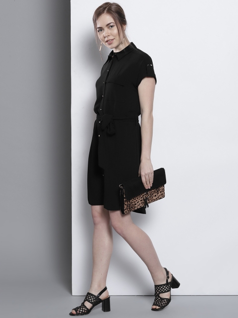 

DOROTHY PERKINS Women Black Solid Shirt Dress
