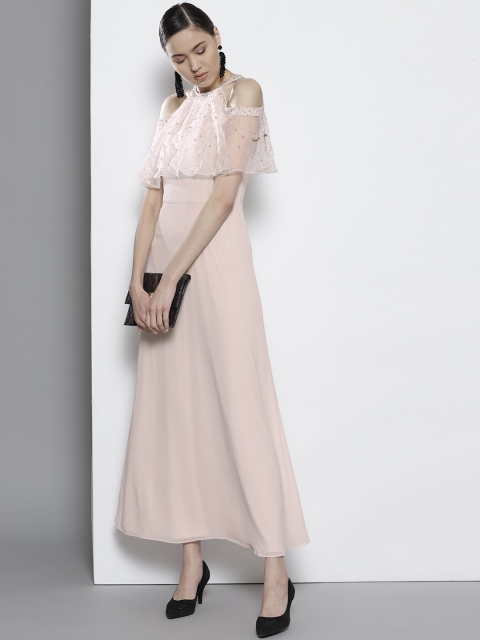 

DOROTHY PERKINS Women Peach-Coloured Solid Maxi Dress