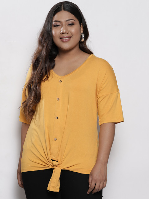 

DOROTHY PERKINS Women Mustard Solid Top