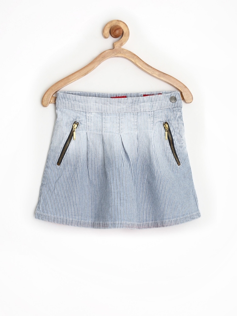 

GJ UNLTD JEANS by Gini & Jony Girls Blue Striped Denim Skirt