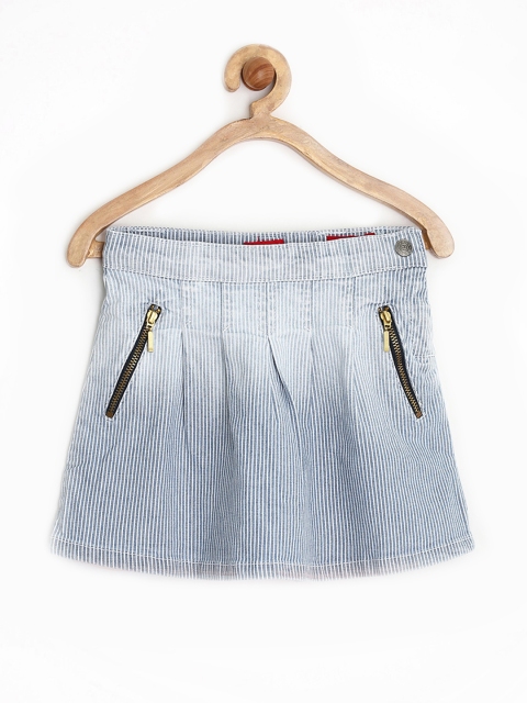 

GJ UNLTD JEANS by Gini & Jony Girls Blue Striped A-Line Skirt