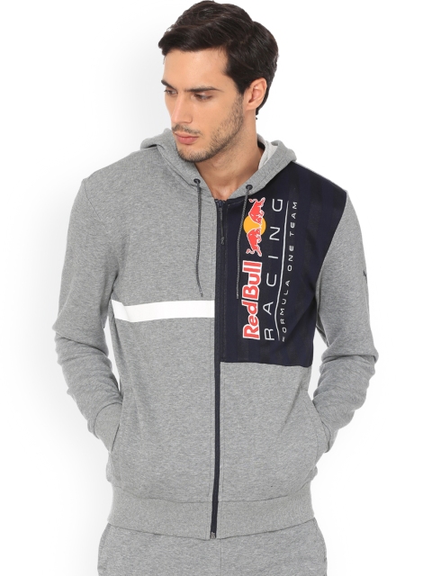 

PUMA Motorsport Men Grey RBR Logo Medium Hooded Sweat Jacket