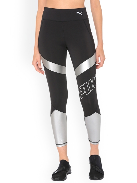 

Puma Women Black Colourblocked Tights