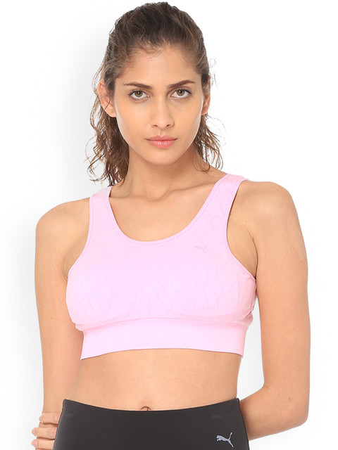 

Puma Pink Solid Non-Wired Lightly Padded Sports Bra 51747904
