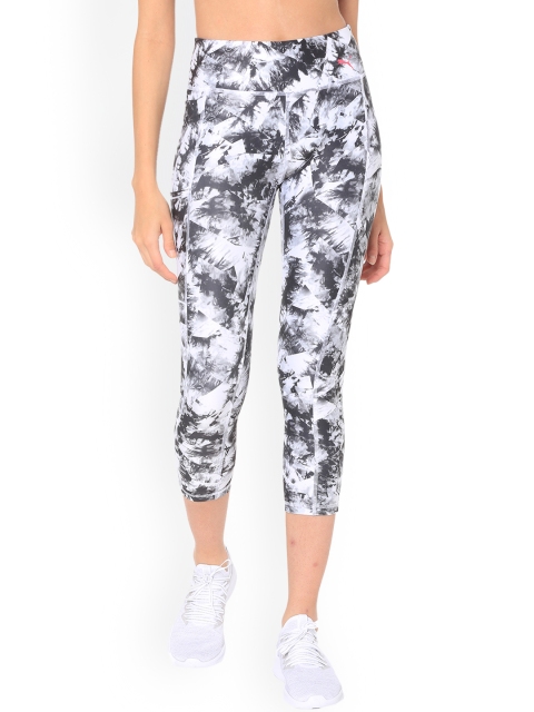 

Puma Women White & Grey Printed Tights
