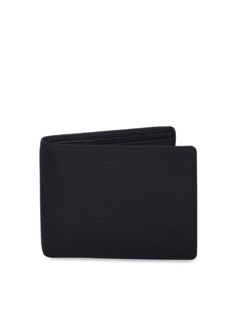 

SPYKAR Men Navy Blue Solid Leather Two Fold Wallet