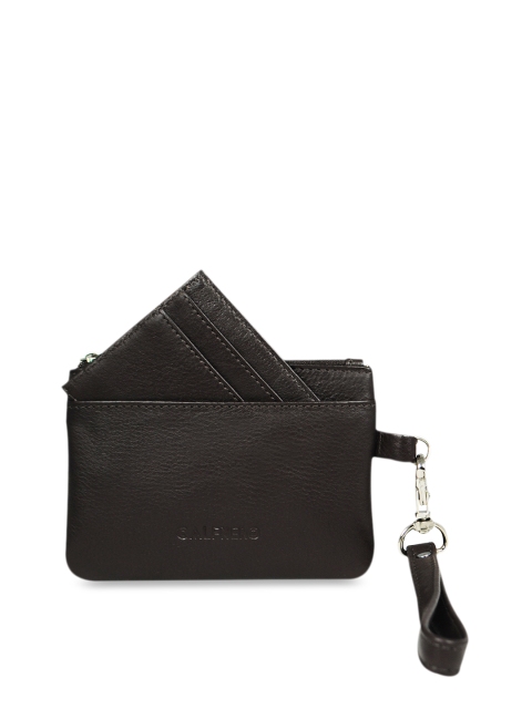 

CALFNERO Unisex Brown Solid Genuine Leather Card Holder
