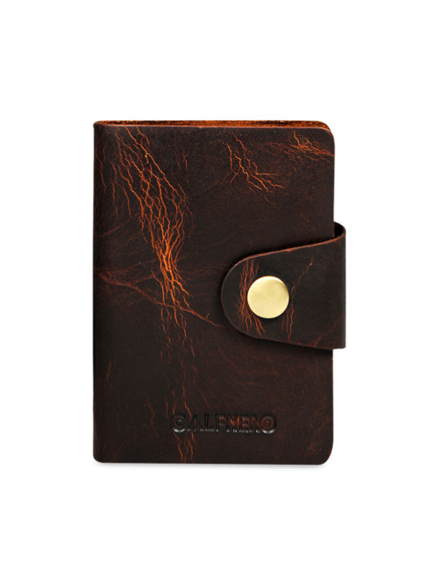 

CALFNERO Unisex Brown Solid Genuine Leather Card Holder
