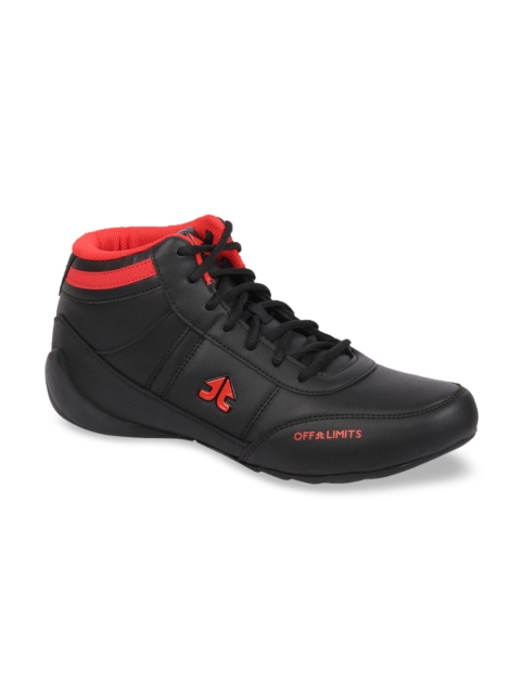 

OFF LIMITS Men Black Mesh Mid-Top Running Shoes