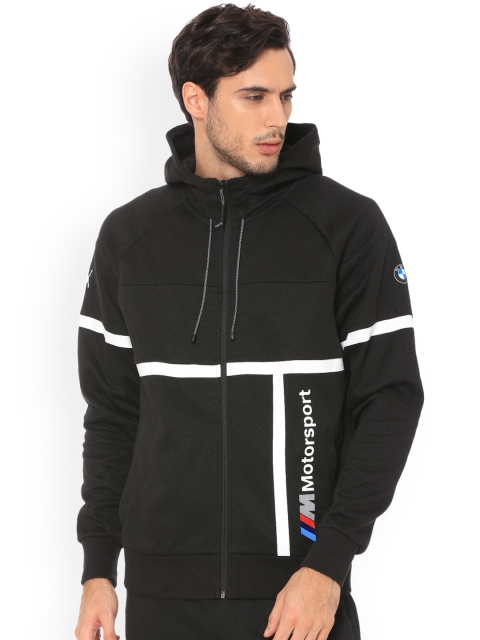 

PUMA Motorsport Men Black Solid Sporty BMW MMS Hooded Track MSP Jacket