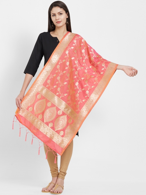 

Faserz Pink Woven Design Dupatta