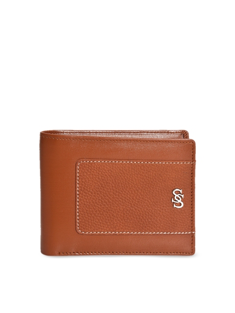 

Second SKIN Men Tan Textured Genuine Leather Two Fold Wallet