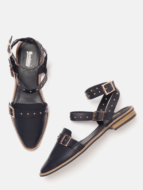 

Roadster Women Black Solid Ballerinas with Embellished Detail