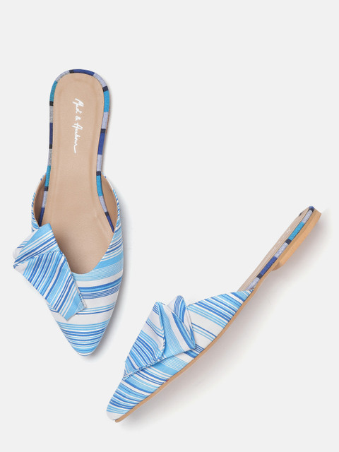 

Mast & Harbour Women Blue & White Striped Mules