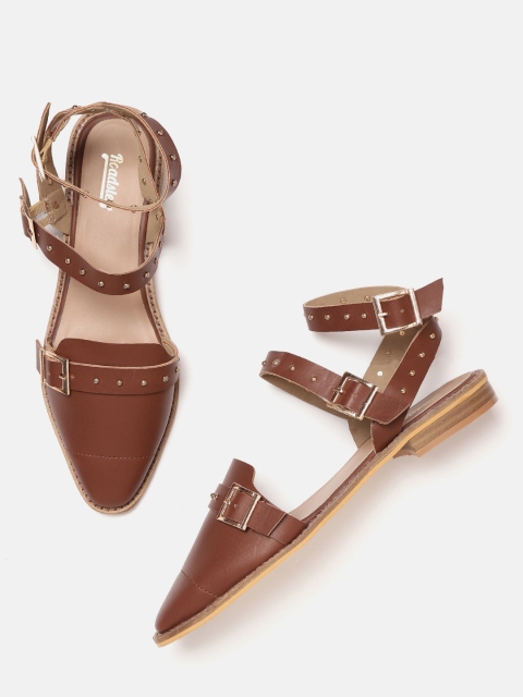 

Roadster Women Brown Solid Ballerinas with Embellished Detail