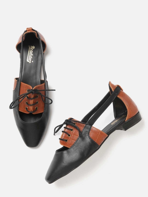 

Roadster Women Black & Brown Colourblocked Flats with Textured Detail