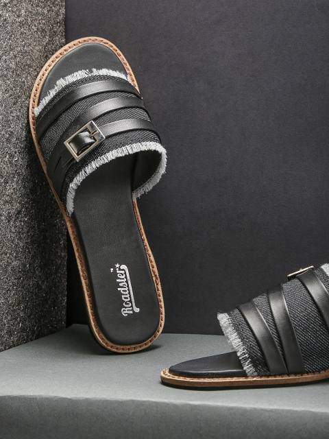 

Roadster Women Black Solid Open Toe Flats