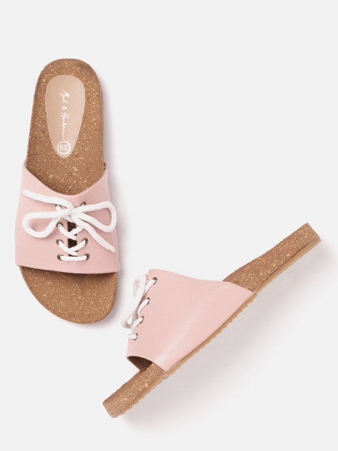 

Mast & Harbour Women Dusty Pink Solid Open Toe Flats
