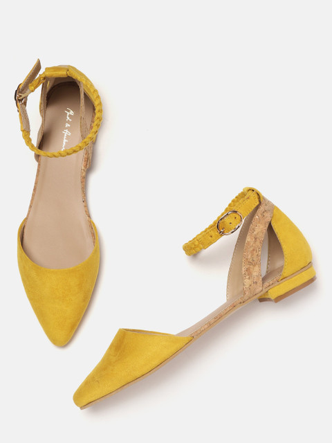 

Mast & Harbour Women Mustard Yellow Solid Ballerinas