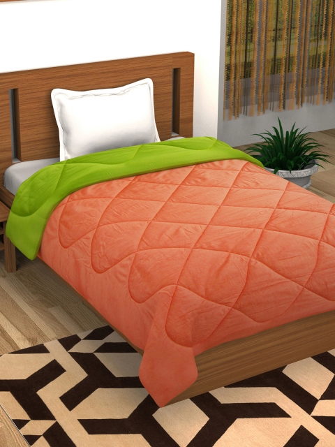 

Story@home Green Orange Solid AC Room 200 GSM Single Bed Comforter