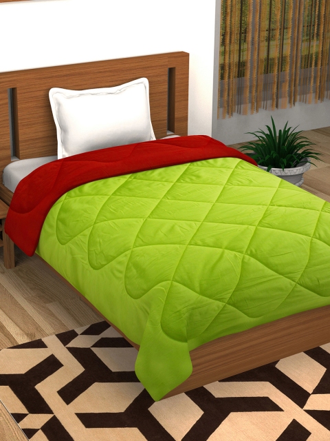 

Story@home Green & Red Solid AC Room 210 GSM Single Bed Comforter