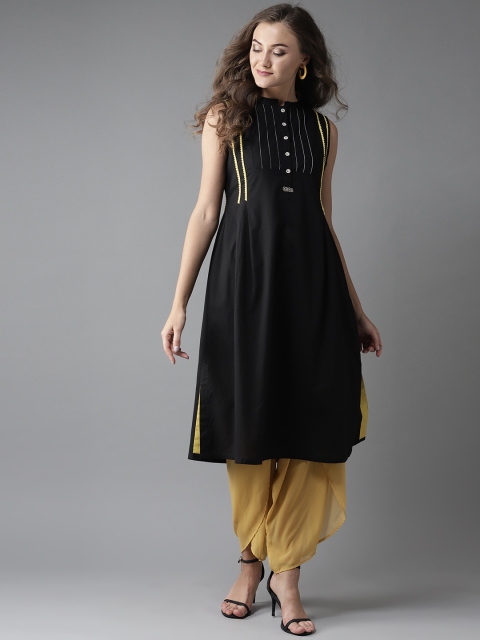 

Moda Rapido Women Black Yoke Design A-Line Kurta