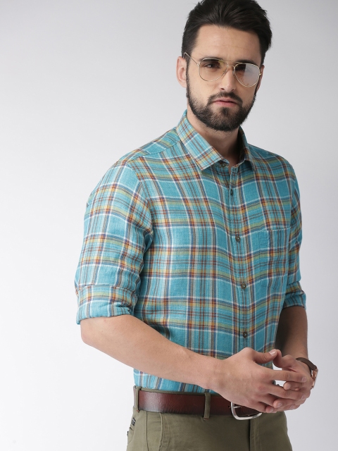 

Indian Terrain Men Multicoloured Slim Fit Checked Smart Casual Shirt, Multi