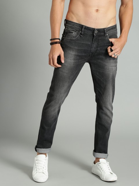 

The Roadster Lifestyle Co Men Charcoal Grey Skinny Fit Mid-Rise Clean Look Stretchable Jeans