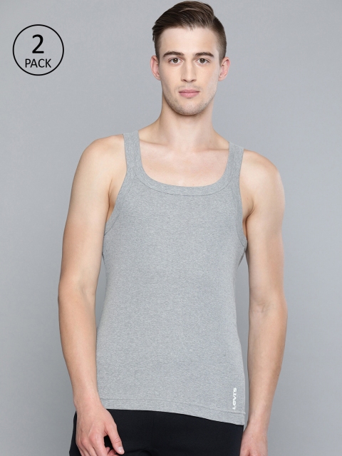 

Levis Men Pack Of Two Grey Melange Solid Innerwear Vests VT-100CA-2PK-STYLE-015-427