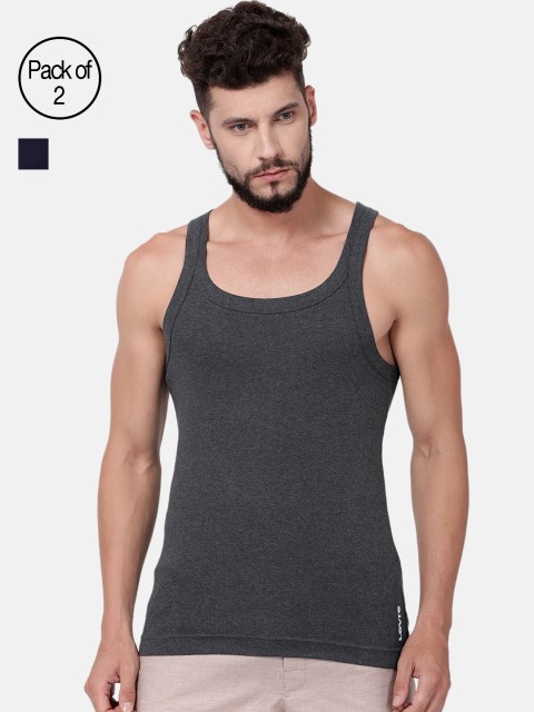 

Levis Men Solid Pack Of Two Pure Cotton Innerwear Vests VT-100CA-2PK-STYLE-015-433, Charcoal