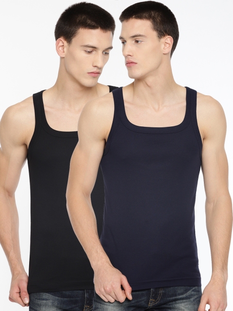 

Levis Men Pack of 2 Pure Cotton Innerwear Vests VT-100CA-2PK-STYLE-015-417, Black