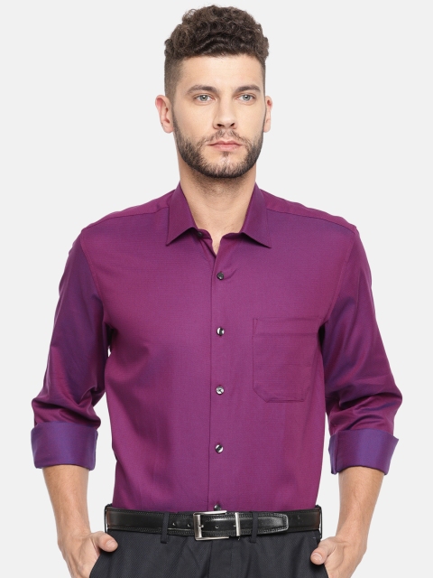 

Louis Philippe Men Purple Slim Fit Self Design Formal Shirt