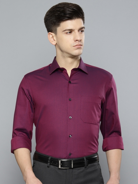 

Louis Philippe Men Purple Slim Fit Self-Design Formal Shirt