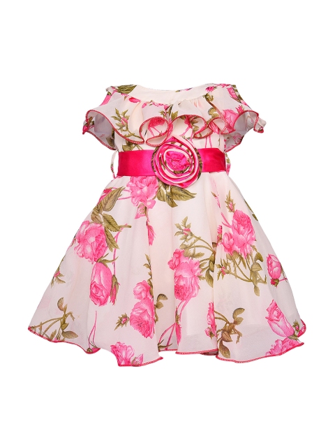 

Wish Karo Girls Pink Printed Fit and Flare Dress
