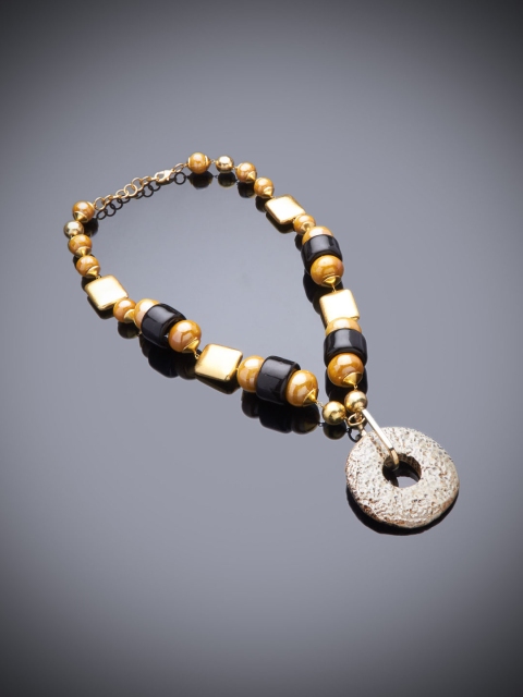 

shaze Gold-Toned Brass Antique Gold-Plated Necklace