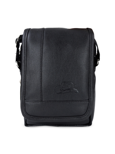 

Leather World Black Solid Sling Bag