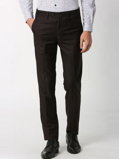 

Peter England Elite Men Black Slim Fit Solid Formal Trousers