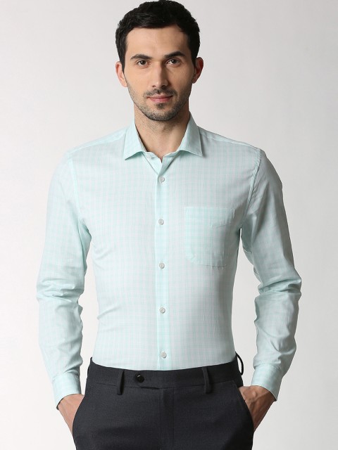 

Peter England Elite Men Blue Slim Fit Checked Formal Shirt