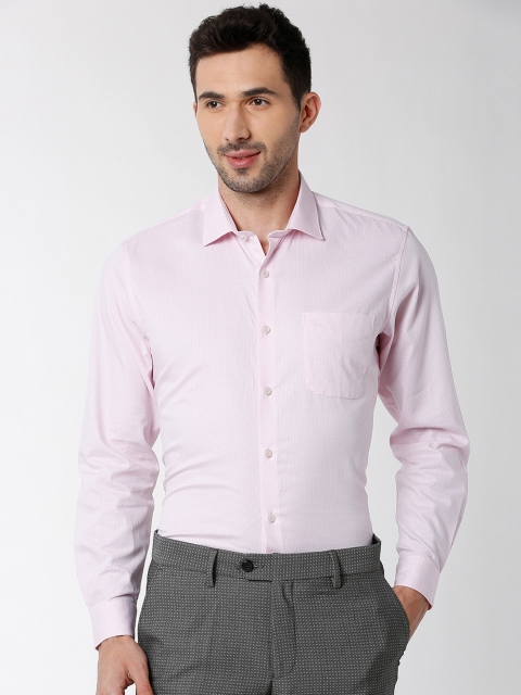 

Peter England Elite Men Pink Regular Fit Printed Formal Shirt
